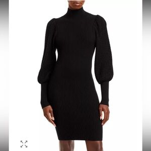 Alice + Olivia Puff Sleeve Bodycon Mini Sweater Dress NWT